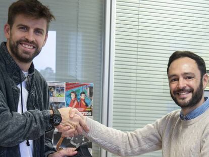 Gerard Piqué, futbolista del FC Barcelona, y Nicolas Julia, CEO de Sorare.