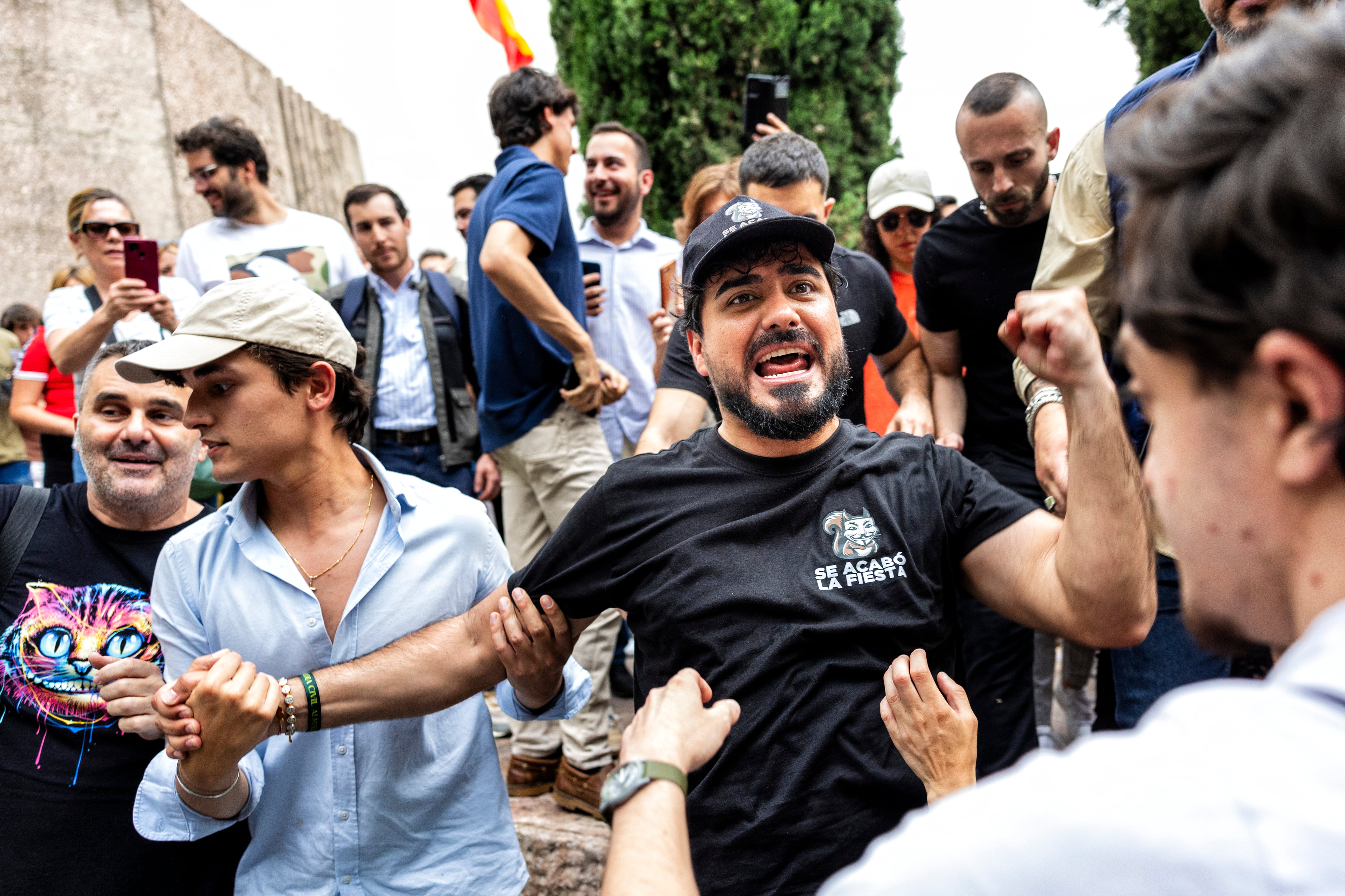 Luis Pérez, alias 'Alvise', en la Plaza de Colón de Madrid el pasado junio.