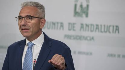 El portavoz del Gobierno andaluz, Miguel Ángel Vázquez, en Sevilla.
