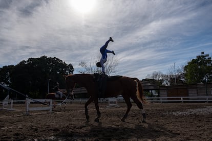 Ziline Pierre Peña Arias probando su coreografía en la hípica Buenos Aires