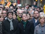 El expresidente catalán Artur Mas y las consejeras Irene Rigau y Joana Ortega por la consulta del 9N.