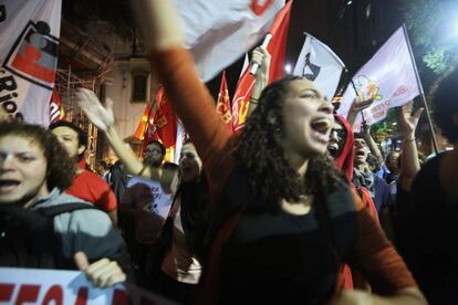 Manifestación en Río de Janeiro contra el presidente de Brasil.