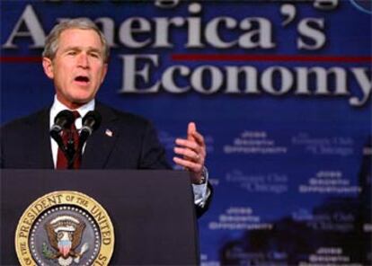 Bush, durante su discurso hoy en Chicago
