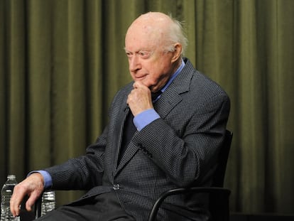 Norman Lloyd, en un coloquio sobre su carrera en 2015 en la fundación del SAG, el Sindicato de Actores, en Los Ángeles.