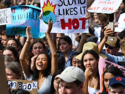 Manifestantes contra a mudança climática, nesta sexta-feira em Sydney.