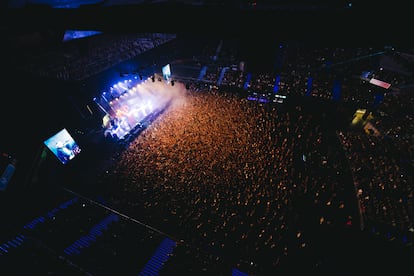 Vista aérea del Movistar Arena durante el concierto