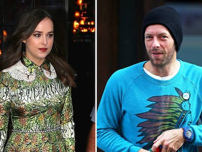 Dakota Johnson y Chris Martin.