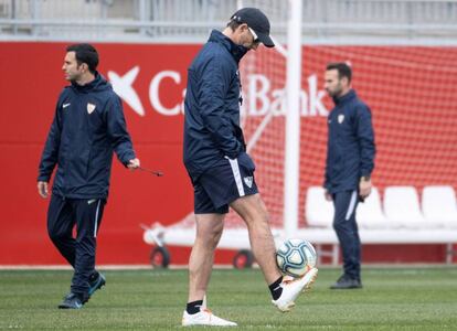 Julen Lopetegui, en el entrenamiento del Sevilla.