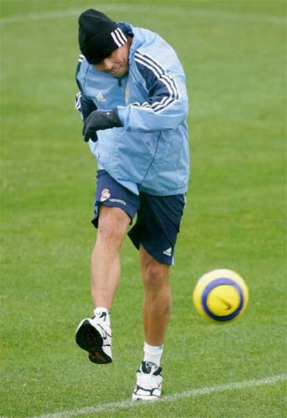 Ronaldo, durante el entrenamiento de ayer.