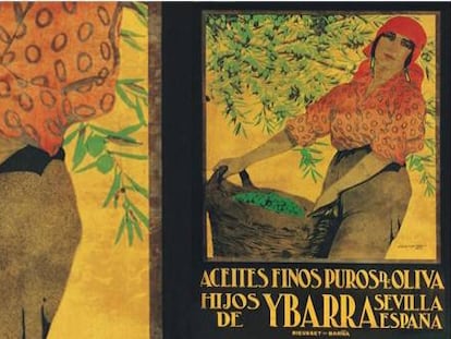 Detalle de un cartel antiguo del Grupo Ybarra.