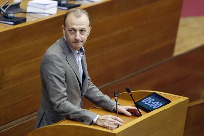 Alexis Marí en una intervenció a les Corts Valencianes.