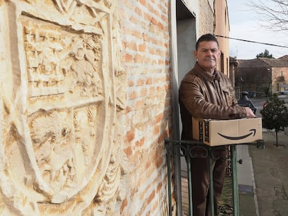 El alcalde de Villafrechós (Valladolid), Miguel Ángel Gómez, en febrero.