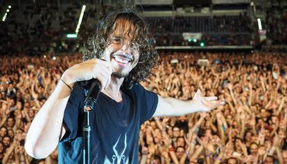 Chris Cornell durante una presentación de Soundgarden.