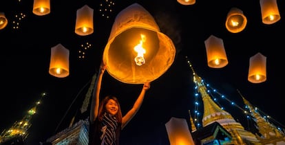 Festival de Yi Peng, cerca de Chiang Mai (Tailandia).