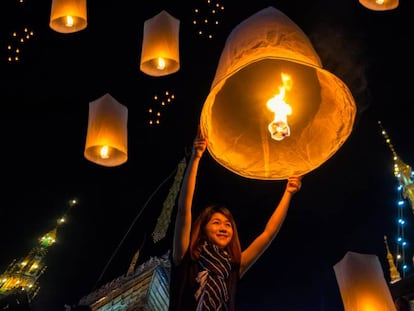 Festival de Yi Peng, cerca de Chiang Mai (Tailandia).