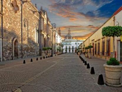 La calle de Venustiano Carranza de Aguascalientes.