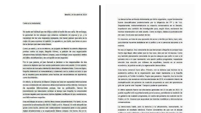 Los dos primeros folios de la carta que dirigió Pedro Sánchez a los ciudadanos el pasado 24 de abril para comunicar que se tomaba un periodo de reflexión.