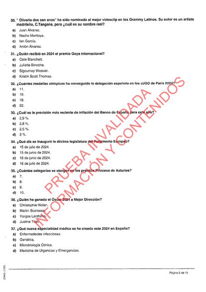 Prueba de las oposiciones de RTVE al puesto de informador canceladas.