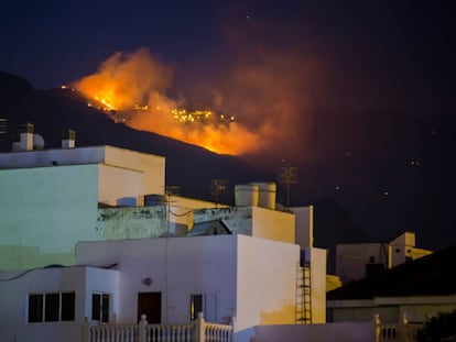 Fire near Agaete in Gran Canaria on Monday night.