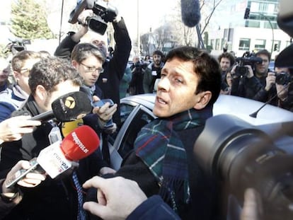 Eufemiano Fuentes leaves court in Madrid on Monday after the first day of the Operation Puerto trial.