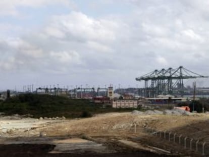 Vista das obras de ampliação do porto de Mariel.