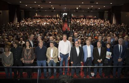 Participantes del encuentro de Societat Civil Catalana celebrado en Barcelona.