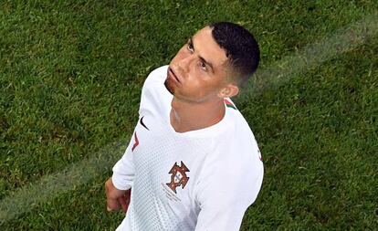 Cristiano, durante el partido.