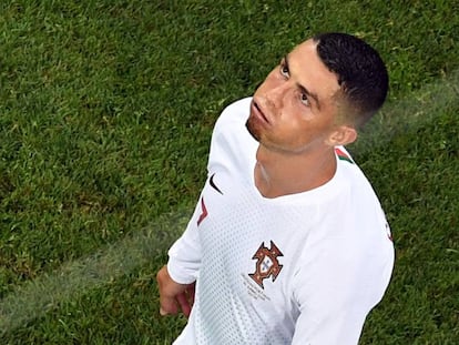 Cristiano, durante el partido.