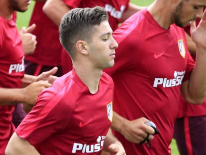 Vietto, en un entrenamiento con el Atlético.