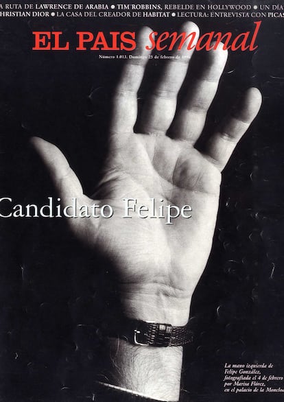 La mano de Felipe el año que perdió tras 14 años (25.2.1996).