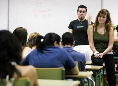 Charla sobre diversidad sexual en el instituto Duque de Rivas en Madrid.