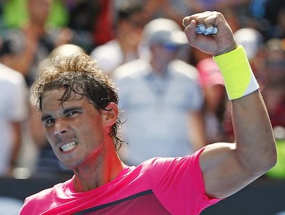 Nadal celebra su victoria. 