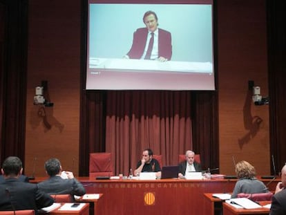 Josep Pujol i Ferrusola comparece por videoconferencia ante la comisi&oacute;n.