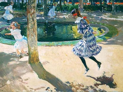 <i>Saltando a la comba, La Granja,</i> cuadro de Joaquín Sorolla de 1907.