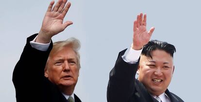 El presidente estadounidense Donald Trump, y el líder de Corea del Norte, Kim Jong-un. REUTERS