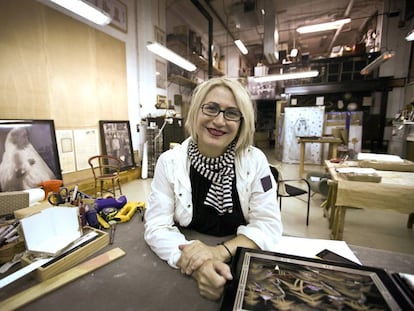 Carmen Calvo, en su estudio de Valencia, en una imagen de archivo.