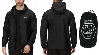 Chubasquero técnico e impermeable de hombre entallado y fabricado con tejido de poliamida.