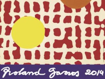 Detalle del cartel promocional de Roland Garros diseñado por el artista cántabro Juan Uslé