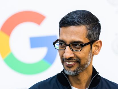 Sundar Pichai, jefe de Google y Alphabet, durante un evento de mayo pasado en Berlín (Alemania).