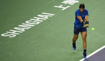 Nadal, durante el partido de octavos contra Fognini.