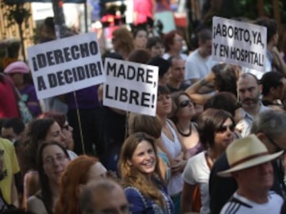 Concentraci&oacute;n, el pasado julio, contra la nueva ley del aborto que planea el Gobierno. 