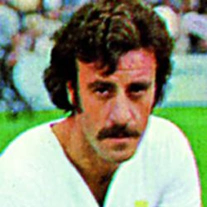 Cromo de Vicente del Bosque de la temporada 80-81 con el Real Madrid