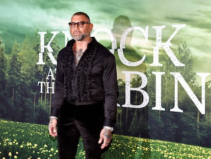 Dave Bautista attends the "Knock at the Cabin" world premiere at Jazz at Lincoln Center's Frederick P. Rose Hall on Monday, Jan. 30, 2023, in New York.