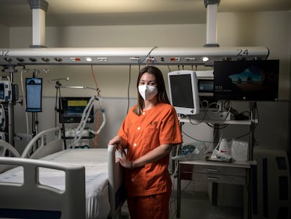 Almudena Cuesta, enfermera de la UCI del Hospital Gregorio Marañón, en Madrid.