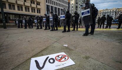 Manifestació antifeixista a Girona, al desembre.