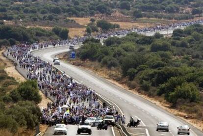 La marcha en favor de la liberación del soldado Shalit comenzó ayer en Mitzpe Hila, al norte de Israel, donde vive su familia.