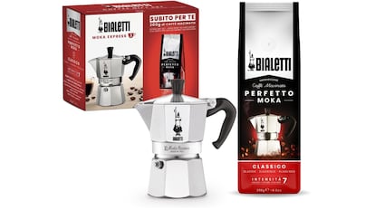 Vista de la cafetera Bialetti con descuento en Amazon.