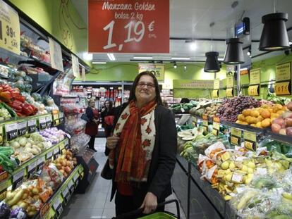 Ana María Llopis, presidenta de Dia, en la inauguración de una tienda de Dia Fresh en Madrid