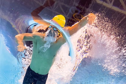 El australiano Kyle Chalmers durante la semifinal de los 100 m estilo libre.