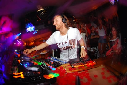 David Guetta en una de sus sesiones en Pacha Ibiza a comienzos de los dos mil.
